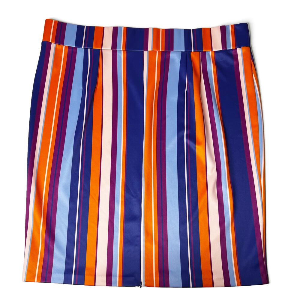 Eloquii Bright Striped Neoprene Stretch Knit Pencil Skirt size 28 - Picture 7 of 15